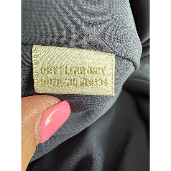 NWT $208 Dana Buchman Size 8 Lined Stretch Zigzag Navy Cream Straight Leg #X3-3 - Picture 16 of 16